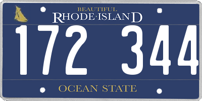 RI license plate 172344