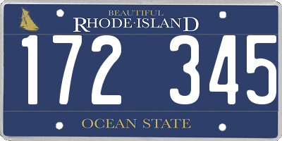 RI license plate 172345