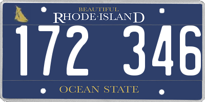 RI license plate 172346