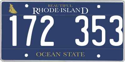 RI license plate 172353