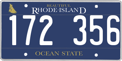 RI license plate 172356