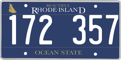RI license plate 172357