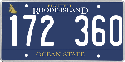 RI license plate 172360