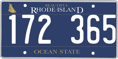 RI license plate 172365