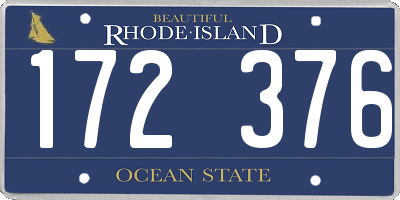 RI license plate 172376