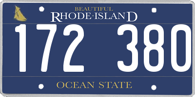 RI license plate 172380