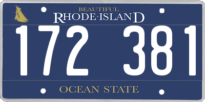 RI license plate 172381