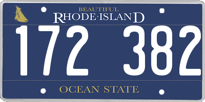 RI license plate 172382