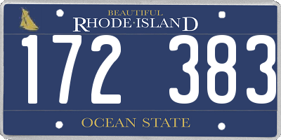 RI license plate 172383