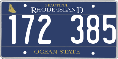 RI license plate 172385