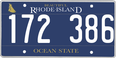 RI license plate 172386