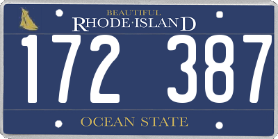 RI license plate 172387