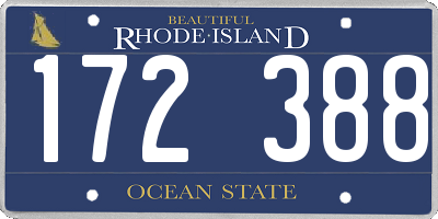RI license plate 172388