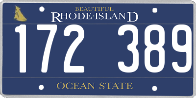 RI license plate 172389