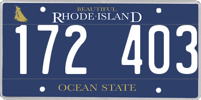 RI license plate 172403