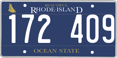 RI license plate 172409