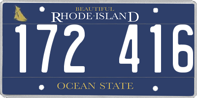 RI license plate 172416