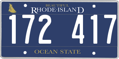 RI license plate 172417