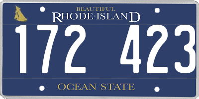 RI license plate 172423