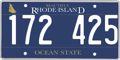 RI license plate 172425