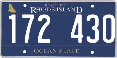 RI license plate 172430