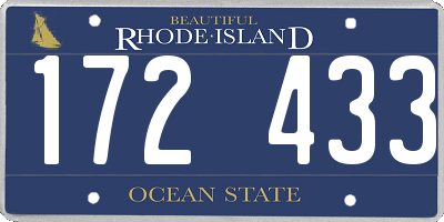 RI license plate 172433