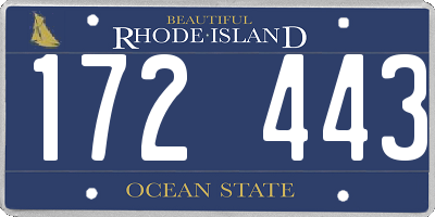 RI license plate 172443