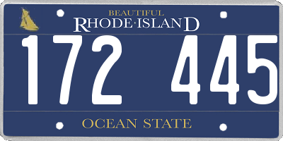 RI license plate 172445
