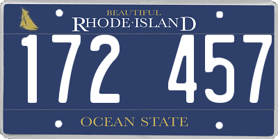 RI license plate 172457