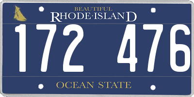 RI license plate 172476