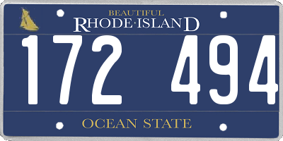 RI license plate 172494