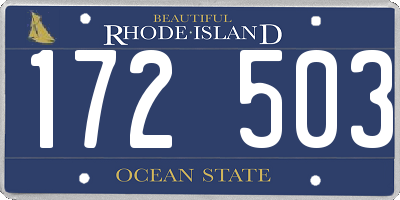 RI license plate 172503
