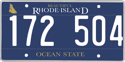 RI license plate 172504