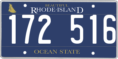 RI license plate 172516