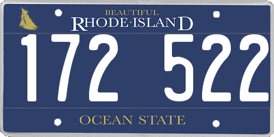 RI license plate 172522