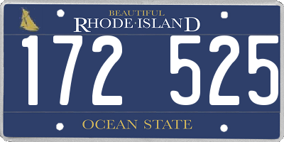 RI license plate 172525
