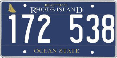 RI license plate 172538