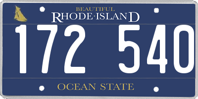 RI license plate 172540