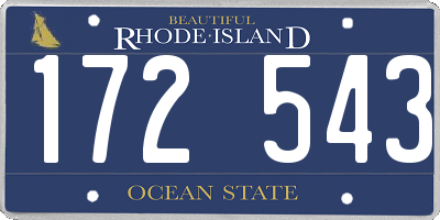 RI license plate 172543