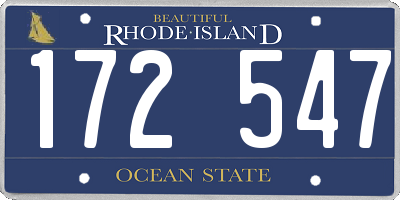 RI license plate 172547