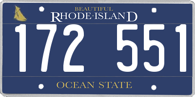 RI license plate 172551