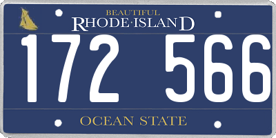 RI license plate 172566