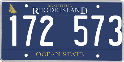 RI license plate 172573