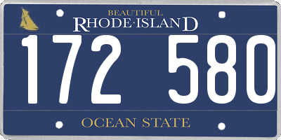 RI license plate 172580