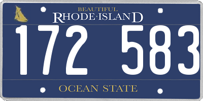 RI license plate 172583