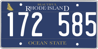RI license plate 172585