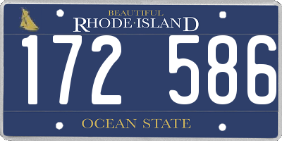 RI license plate 172586
