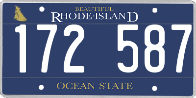 RI license plate 172587