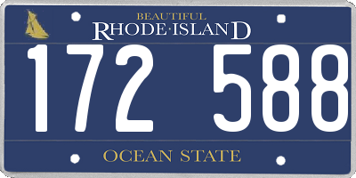 RI license plate 172588