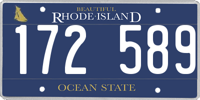 RI license plate 172589